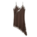 Lace Satin Backless Mini Dress 2