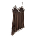 Lace Satin Backless Mini Dress 3