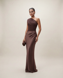 Juliette One-Shoulder Satin Maxi Dress