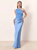 Sophia | One-Shoulder Satin Maxi Dress 4