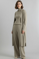 Women’s Three-Piece Lounge Set – Ribbed Knit Top, Wide-Leg Trousers & Longline Cardigan 1