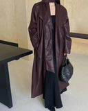 Shiela Maxi Trench Coat in imitation leather 2