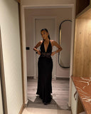 Astrid satin lace waist backless dress 4