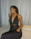 Astrid satin lace waist backless dress 5
