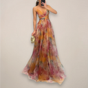 Women’s Floral Maxi Dress – Adjustable Back Tie – Lightweight Fabric – Romantic Print – Day-to-Night Versatility 0