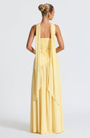 Women's Strapless Maxi Dress with High Slit and Asymmetric Waist 2