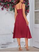 Marianne Cut-Out Chiffon Midi Corset Dress