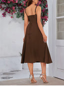 Marianne Cut-Out Chiffon Midi Corset Dress