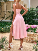 Marianne Cut-Out Chiffon Midi Corset Dress