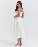 Marianne Cut-Out Chiffon Midi Corset Dress