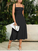 Marianne Cut-Out Chiffon Midi Corset Dress