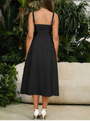Marianne Cut-Out Chiffon Midi Corset Dress