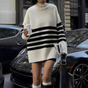 Flora Oversized Turtleneck Striped Sweater 0