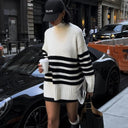 Flora Oversized Turtleneck Striped Sweater 1
