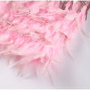 Women’s Spaghetti Strap Mini Dress With Fringe Detail And Feather Hem 8