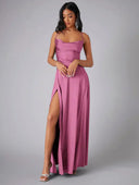 Spaghetti Strap Evening Maxi Dress with High Slit 3
