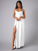 Spaghetti Strap Evening Maxi Dress with High Slit 5