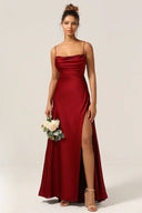 Spaghetti Strap Evening Maxi Dress with High Slit 6