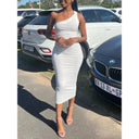 One-Shoulder Asymmetric Midi Dress 3