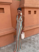 Crochet Halterneck Summer Evening Maxi Dress 0