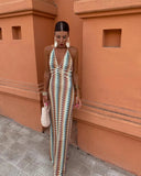 Crochet Halterneck Summer Evening Maxi Dress 2