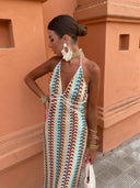 Crochet Halterneck Summer Evening Maxi Dress 3