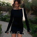 Luna’s Elegant Ruffle Mini Dress 1