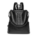 Modern PU Black Leather Backpack 5