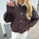 Freya Knitted Cardigan with Fuzzy Texture 2