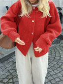 Freya Knitted Cardigan with Fuzzy Texture 8