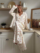 Luna’s Sweet Whispers Heart Print Pyjama Set 0