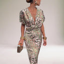 Twisted V-Neck Maxi Dress – Elegant Long Dress for Special Occasions 1