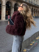 Women's Cropped Faux Fur Coat 2