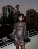 Luna's Metallic Cocktail Evening Dress 0