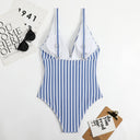 V-Neck Retro Striped Swimsuit 7