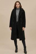 Women’s Long Teddy Coat – Double-Breasted Winter Outerwear with Lapel Collar 1
