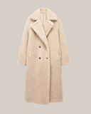 Women’s Long Teddy Coat – Double-Breasted Winter Outerwear with Lapel Collar 3
