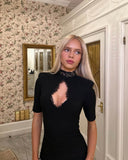 Selena High Neck Lace Mini Dress 6